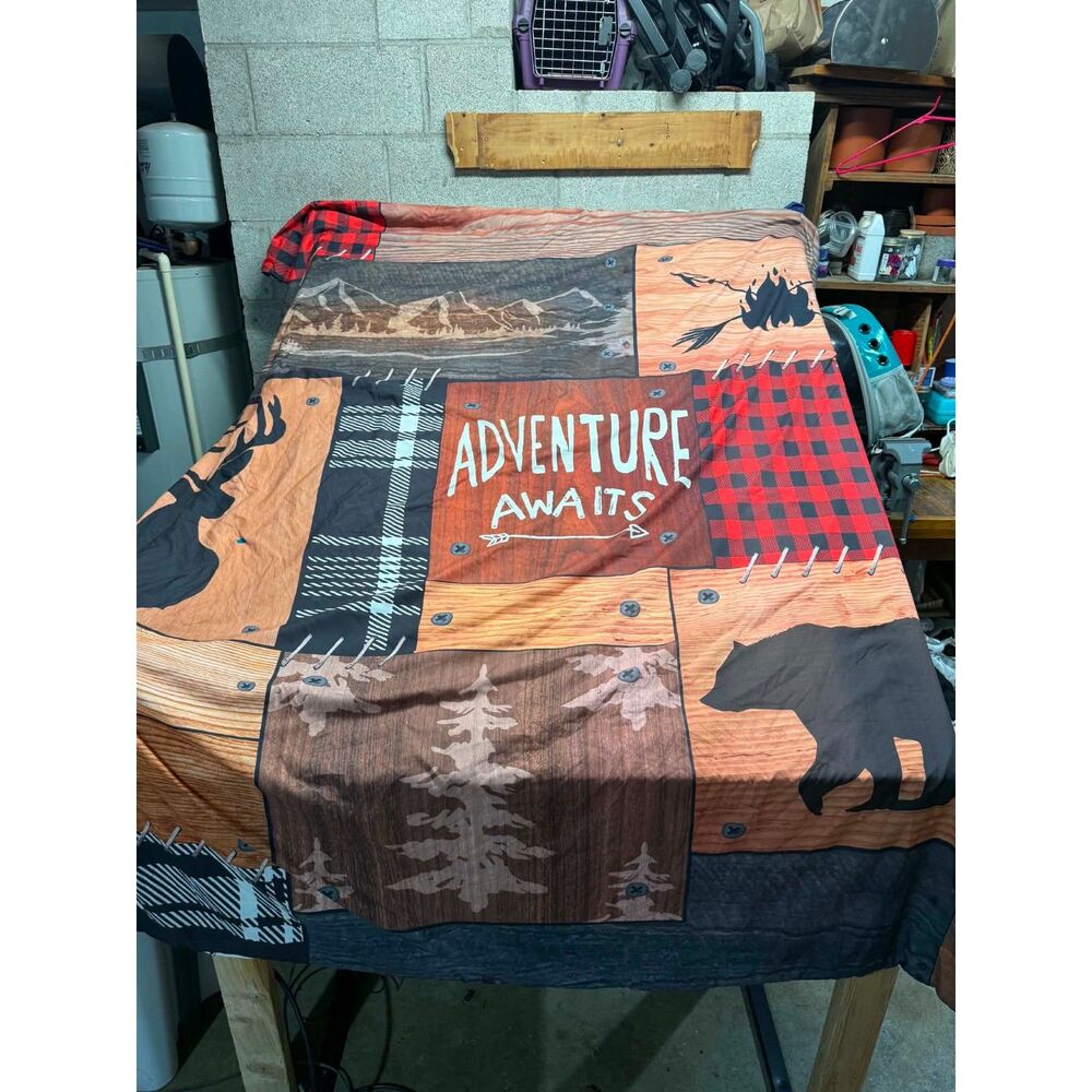 Queen sized Graphic adventure awaits Duvet cover